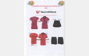 COMMANDE DE TENUES AUX COULEURS DU CLUB