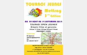 INSCRIPTIONS AU TOURNOI OPEN JEUNES